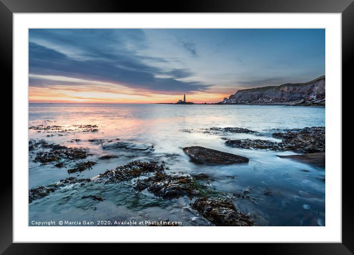 Whitley Bay sunrise Framed Mounted Print by Marcia Reay