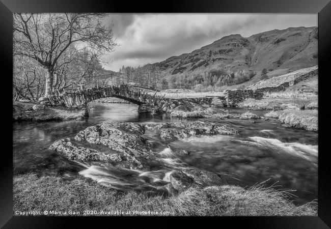 Slaters Bridge in the Lake District Framed Print by Marcia Reay