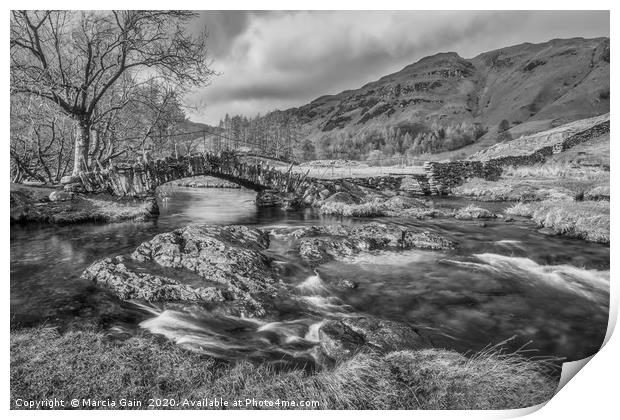 Slaters Bridge in the Lake District Print by Marcia Reay