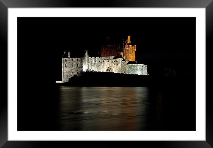 Eilean Donan Castle at night Framed Mounted Print by R K Photography