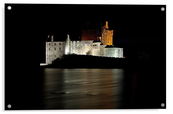 Eilean Donan Castle at night Acrylic by R K Photography