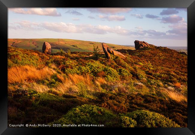 Ramshaw Rocks Sunset Framed Print by Andy McGarry