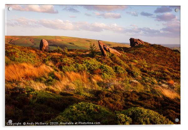 Ramshaw Rocks Sunset Acrylic by Andy McGarry