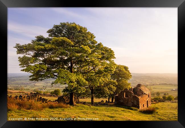 Roaches End Barn Sunset Framed Print by Andy McGarry