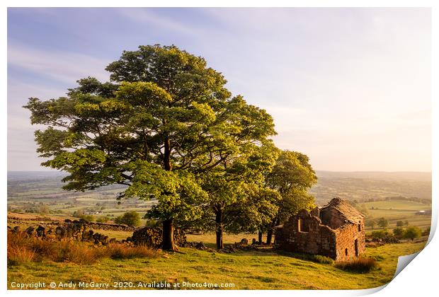 Roaches End Barn Sunset Print by Andy McGarry