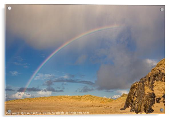 Broughton Bay Rainbow, Gower Acrylic by Dan Santillo