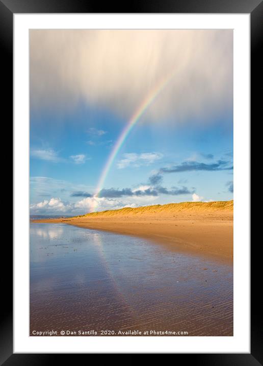 Broughton Bay Rainbow, Gower Framed Mounted Print by Dan Santillo