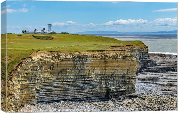 Nash Point and Old Lighthouse Glamorgan Coast  Canvas Print by Nick Jenkins