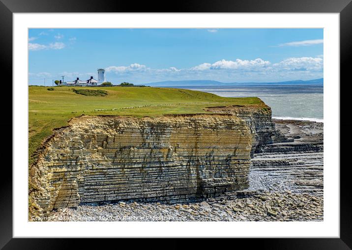 Nash Point and Old Lighthouse Glamorgan Coast  Framed Mounted Print by Nick Jenkins