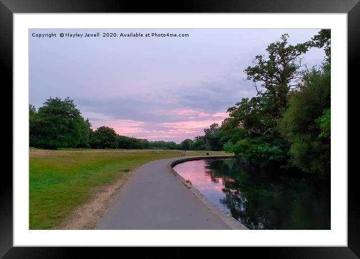 Sunset at Riverside Park Framed Mounted Print by Hayley Jewell