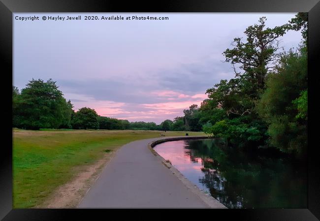 Sunset at Riverside Park Framed Print by Hayley Jewell