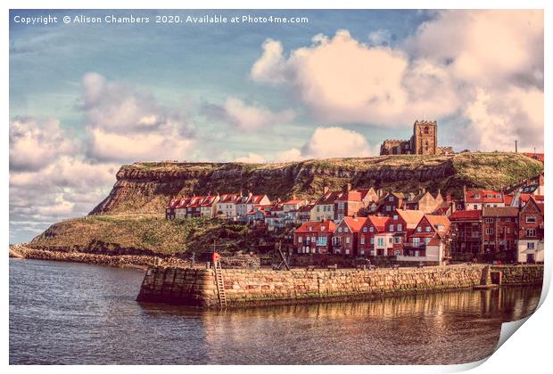 Timeless Charm of Whitby Pier Print by Alison Chambers