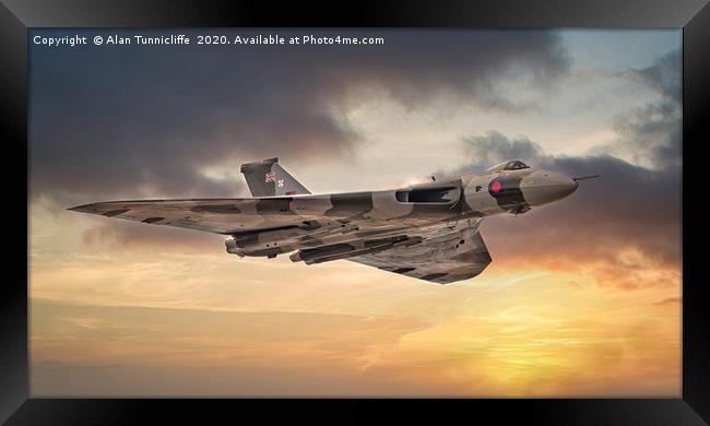 Vulcan Bomber Framed Print by Alan Tunnicliffe