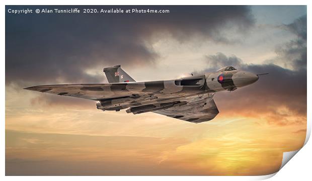 Vulcan Bomber Print by Alan Tunnicliffe