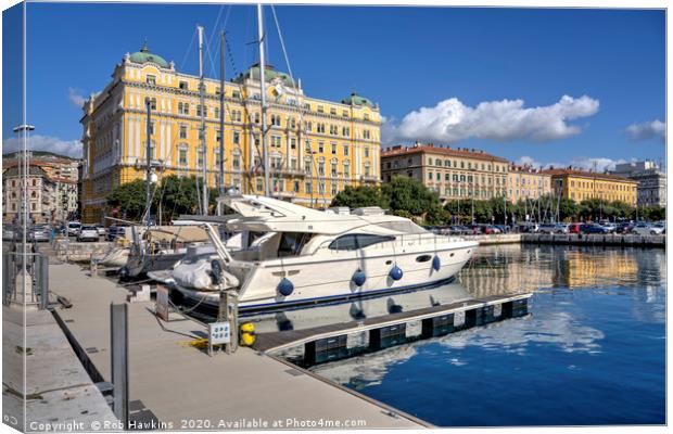 Rijecka Yacht Reflections Canvas Print by Rob Hawkins