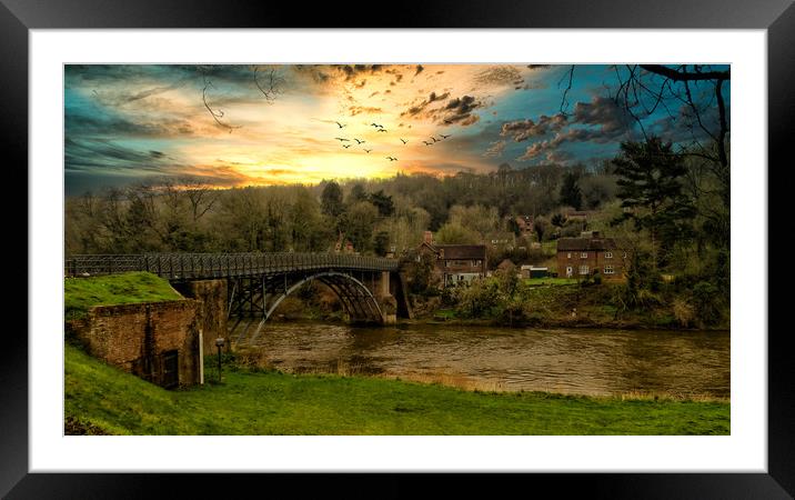 Coalport Bridge Framed Mounted Print by simon alun hark
