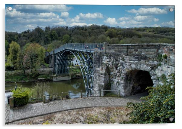  Ironbridge on the River Severn in Shropshire      Acrylic by simon alun hark