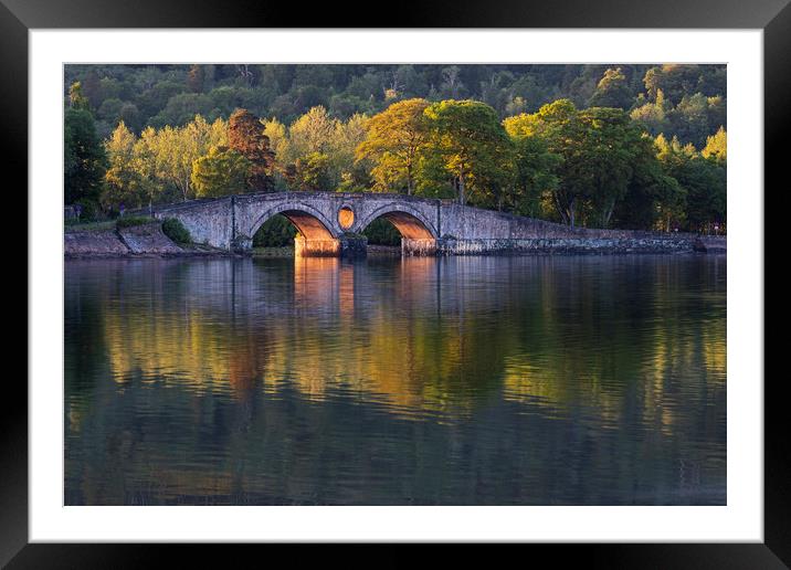 Aray Bridge, Loch Shira at Sunset Framed Mounted Print by Rich Fotografi 