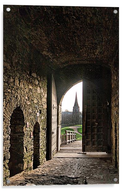 Kidwelly Castle Gatehouse Acrylic by Brian Beckett