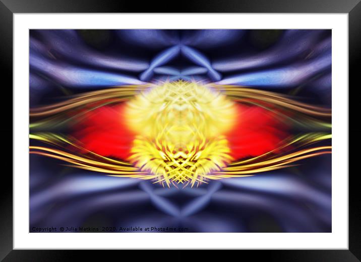 An abstract in Twirls Framed Mounted Print by Julia Watkins