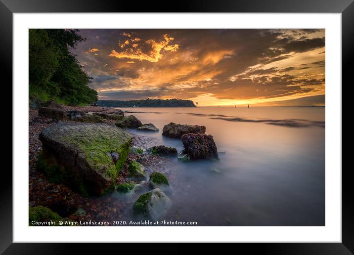 Fishbourne Beach Sunset Framed Mounted Print by Wight Landscapes