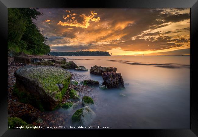 Fishbourne Beach Sunset Framed Print by Wight Landscapes