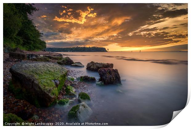 Fishbourne Beach Sunset Print by Wight Landscapes
