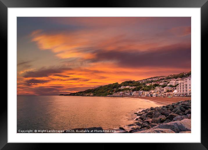 Ventnor Beach Sunset IOW Framed Mounted Print by Wight Landscapes
