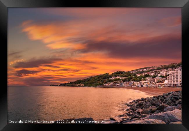 Ventnor Beach Sunset IOW Framed Print by Wight Landscapes