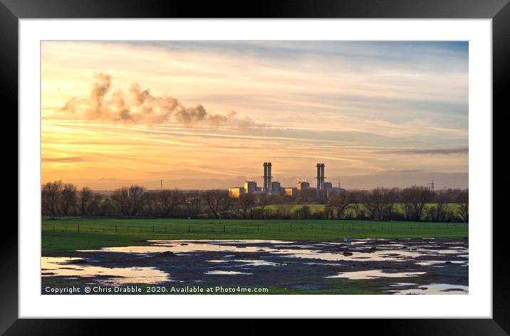 Staythorpe Power Station Framed Mounted Print by Chris Drabble