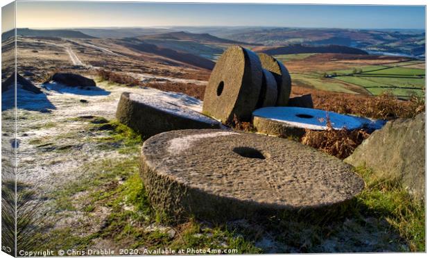 Abandoned Millstones at Stanage Edge Canvas Print by Chris Drabble