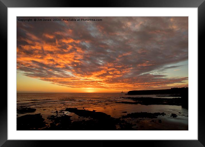Seaton Sluice Sunrise Framed Mounted Print by Jim Jones