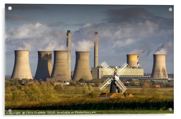 West Burton Power Station  Acrylic by Chris Drabble