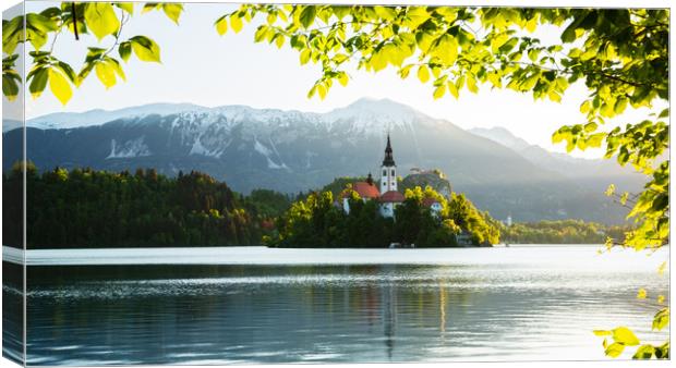 Spring colours at Lake Bled Canvas Print by Ian Middleton