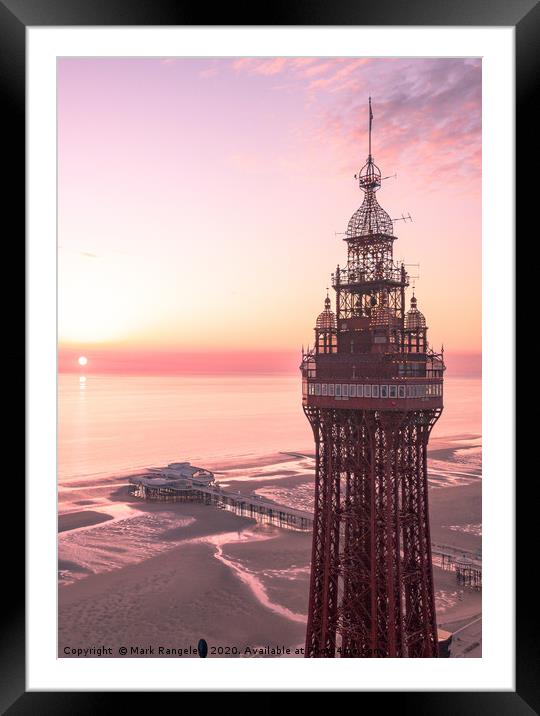 Blackpool Tower Sunset Framed Mounted Print by Mark Rangeley
