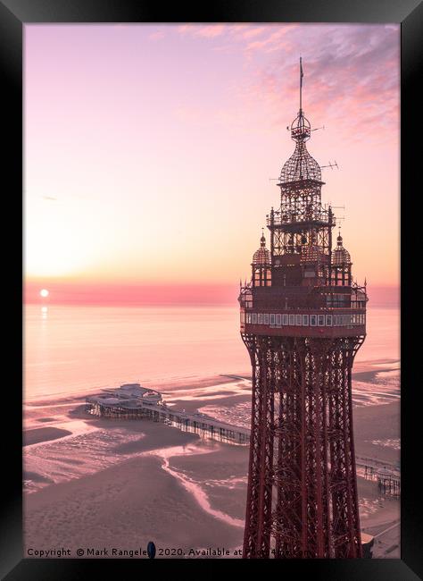 Blackpool Tower Sunset Framed Print by Mark Rangeley