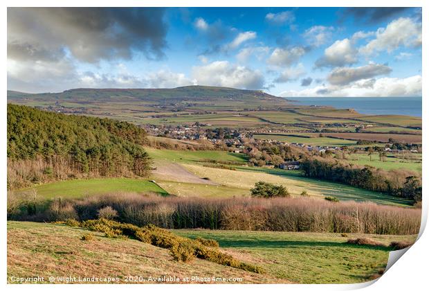 South Wight Landscape viewpoint Print by Wight Landscapes