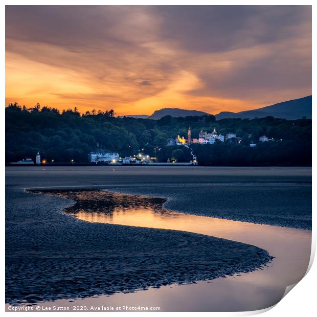 Portmeirion Sunset Print by Lee Sutton