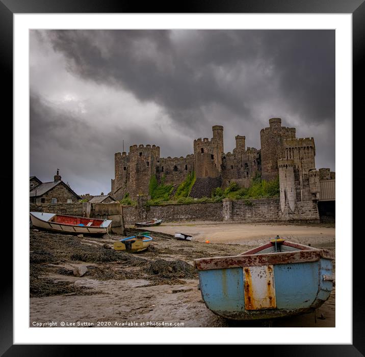 Conwy Castle and boats Framed Mounted Print by Lee Sutton