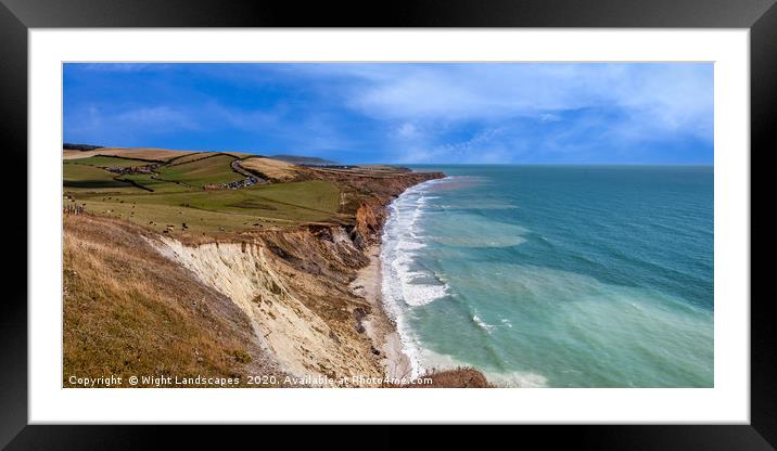 Compton Bay Panorama isle of Wight Framed Mounted Print by Wight Landscapes