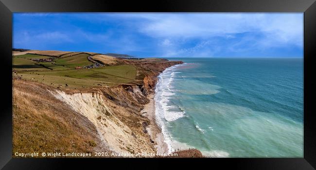 Compton Bay Panorama isle of Wight Framed Print by Wight Landscapes