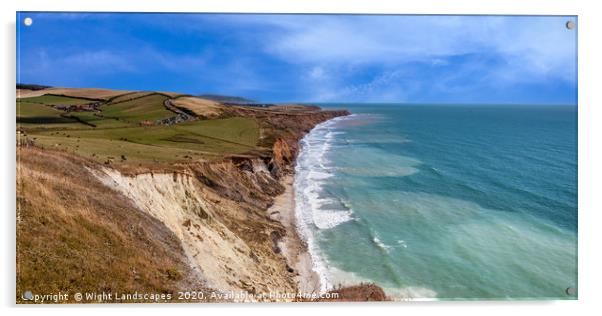 Compton Bay Panorama isle of Wight Acrylic by Wight Landscapes