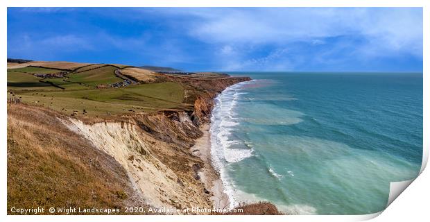 Compton Bay Panorama isle of Wight Print by Wight Landscapes