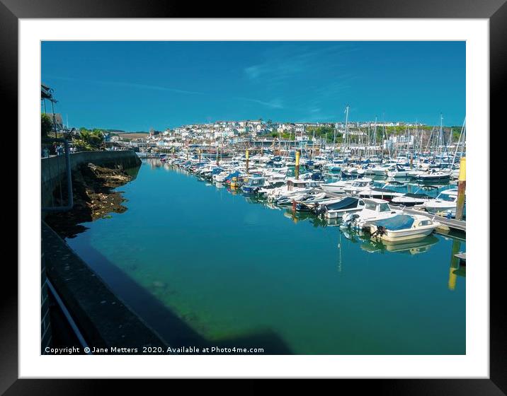 Brixham Harbour Framed Mounted Print by Jane Metters