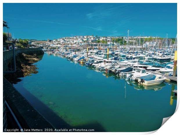 Brixham Harbour Print by Jane Metters