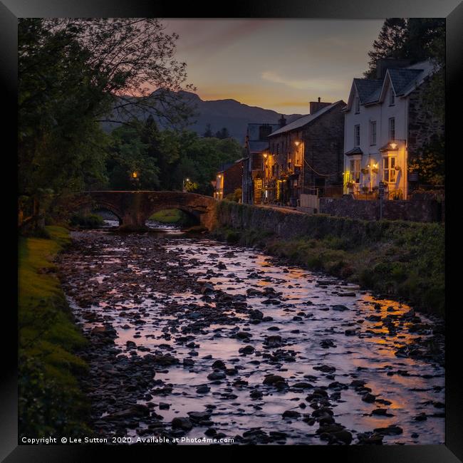 Sunset over Beddgelert Framed Print by Lee Sutton