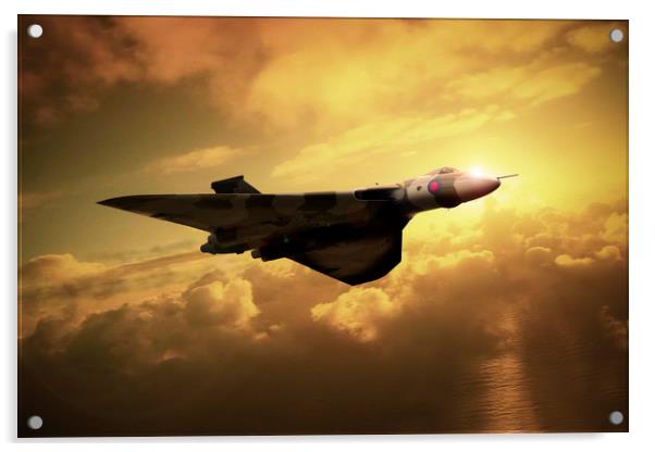 Vulcan Sunset Flight Acrylic by J Biggadike