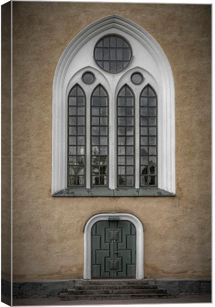 Broby Parish Church Door and Window Canvas Print by Antony McAulay
