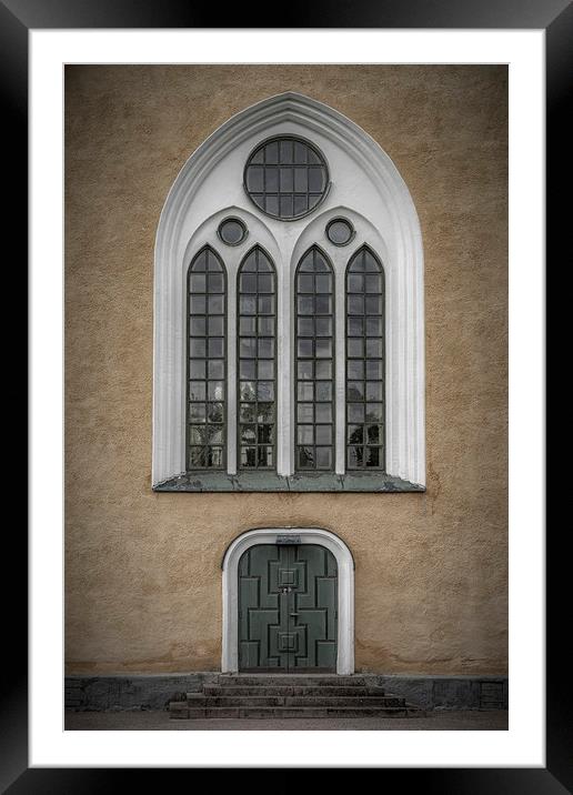 Broby Parish Church Door and Window Framed Mounted Print by Antony McAulay