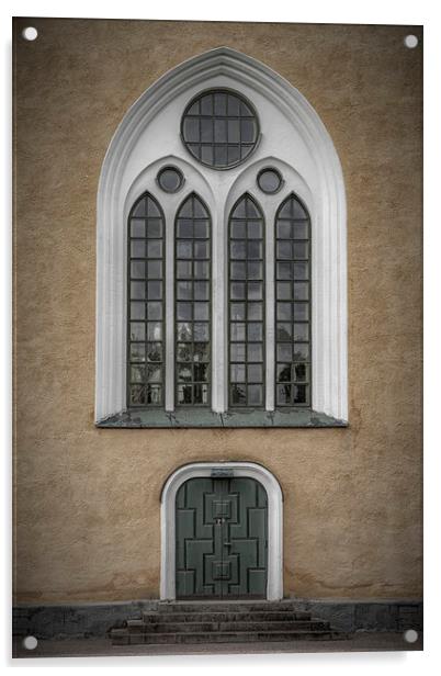 Broby Parish Church Door and Window Acrylic by Antony McAulay